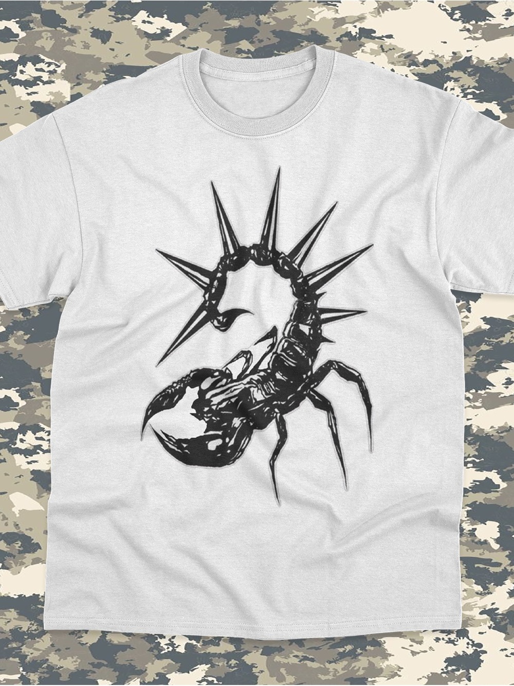 White Scorpion Graphic Tee - Reptile-Inspired Shirt